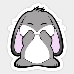 Gray Lop Bunny Sticker